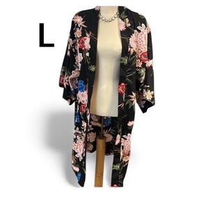 COPY - ANOTHER STORY Kimono Duster Size Large Beautiful Large Colourful Floral